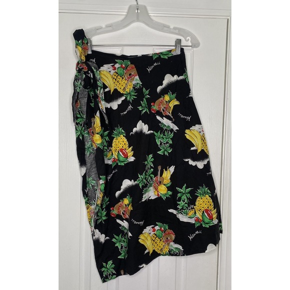 Hukilau Fashions Hawaii Women's Bathing Suit Bottom Cover Up Black Small‎ Read - Picture 1 of 6